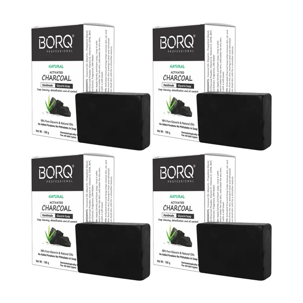 BORQ_Natural_Activated_Charcoal_Glycerine_Bath_Soap_400gm_|_Detoxification_And_Oil_Control_|_Pure_Glycerin_&_Natural_Oils_|_Paraben-Free_Sulfate-Free_|_For_All_Skin_Type_(4X100gm)_Pack_Of_4