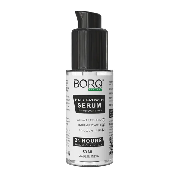 BORQ_Natural_Hair_Growth_Serum_50ml_|_Hair_Fall_Control,_Scalp_Nourishment_&_Hair_Strengthening_Formula_|_For_Thicker_&_Fuller_Hair_|_Suitable_To_All_Hair_Type_|_For_Man_&_Women_|_(1X50ml)_Pack_Of_1