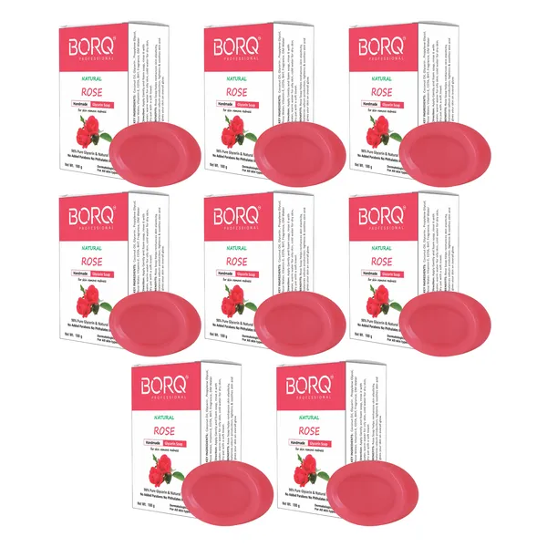 BORQ_Natural_Rose_Water_Glycerine_Bath_Soap_800gm_|_For_Natural_Moisturizing_Glowing_Skin_|_Pure_Glycerin_&_Natural_Oils_|_Paraben-Free_Sulfate-Free_|_For_All_Skin_Type_(8X100gm)_Pack_Of_8