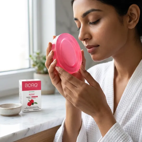 BORQ_Natural_Rose_Water_Glycerine_Bath_Soap_800gm_|_For_Natural_Moisturizing_Glowing_Skin_|_Pure_Glycerin_&_Natural_Oils_|_Paraben-Free_Sulfate-Free_|_For_All_Skin_Type_(8X100gm)_Pack_Of_8
