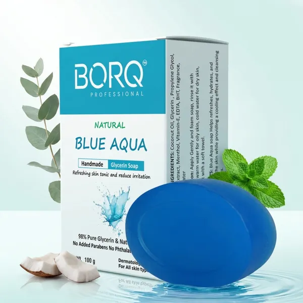 BORQ_Natural_Blue_Aqua_Glycerine_Bath_Soap_300gm_|_Refreshing_Skin_And_Reduce_Irritation_|_Pure_Glycerin_&_Natural_Oils_|_Paraben-Free_Sulfate-Free_|_For_All_Skin_Type_(3X100gm)_Pack_Of_3