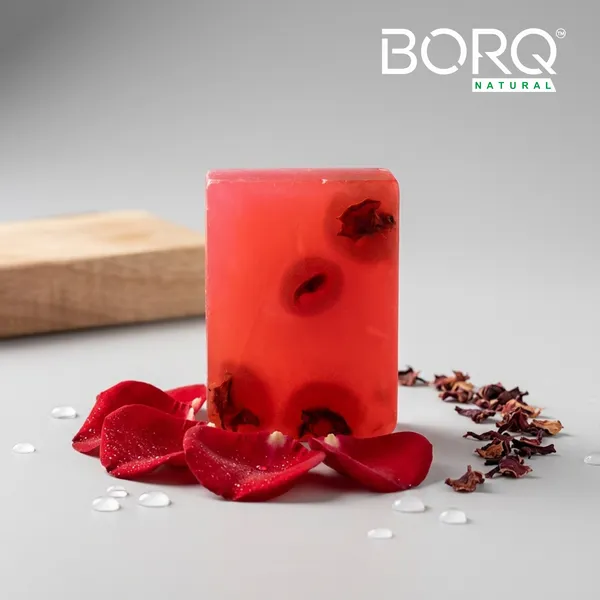 BORQ_Natural_Real_Rose_Petals_Glycerine_Bath_Soap_300gm_|_For_Skin_Reduce_Blemishes_And_Dark_Spots_|_Pure_Glycerin_&_Natural_Oils_|_Paraben-Free_Sulfate-Free_|_For_All_Skin_Type_(3X100gm)_Pack_Of_3