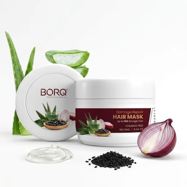 BORQ_Damage_Control_Hair_Mask_360gm_|_Controls_Frizzy_Hair_|_Repairing_Dehydrated_&_Dull_Hair_|_Paraben-Free_Sulfate-Free_|_Suitable_To_All_Hair_Type_|_For_Man_&_Women_|_(2X180gm)_Pack_Of_2