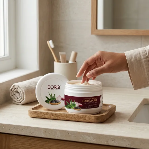 BORQ_Damage_Control_Hair_Mask_360gm_|_Controls_Frizzy_Hair_|_Repairing_Dehydrated_&_Dull_Hair_|_Paraben-Free_Sulfate-Free_|_Suitable_To_All_Hair_Type_|_For_Man_&_Women_|_(2X180gm)_Pack_Of_2