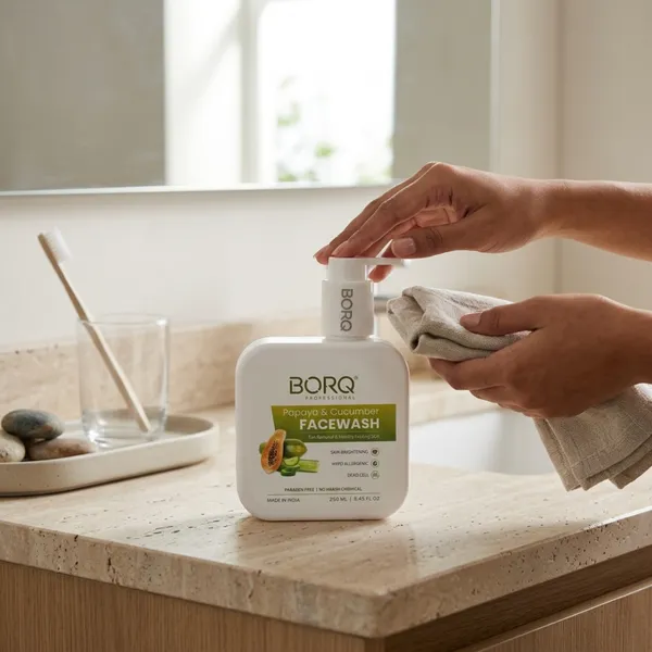 BORQ_Papaya_&_Cucumber_Face_Wash_250ml_|_For_Glowing_&_Healthy_Skin_|_Reducing_Dark_Spots_&_Blemishes_|_Paraben-Free_Sulfate-Free_|_Suitable_To_All_Skin_Type_|_For_Man_&_Women_|_(1X250ml)_Pack_Of_1