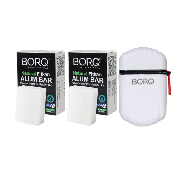 BORQ_Natural_Alum_Bar_(Fitkari)_Premium_Grade_A+_|_With_1_White_Travel_Case_200gm_|_For_After_Shaving_|_Acne_Treatment_|_Skin_Tightening_|_Dark_Circles_&_Underarms_|_Natural_Deodorant_|_(2X100gm)_Pack_Of_2