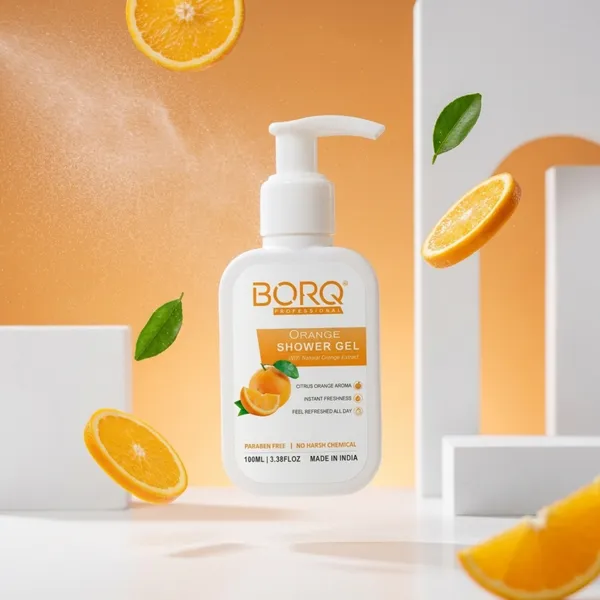 BORQ_Orange_Shower_Gel_100ml_|_Premium_Citrus_Body_Wash_|_Energizing_Orange_Fragrance_|_Deep_Clean_Formula_with_Long_Lasting_Freshness_|_Suitable_To_All_Skin_Type_|_For_Man_&_Women_|_(1X100ml)_Pack_Of_1