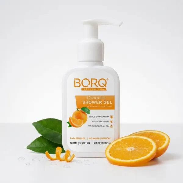 BORQ_Orange_Shower_Gel_100ml_|_Premium_Citrus_Body_Wash_|_Energizing_Orange_Fragrance_|_Deep_Clean_Formula_with_Long_Lasting_Freshness_|_Suitable_To_All_Skin_Type_|_For_Man_&_Women_|_(1X100ml)_Pack_Of_1
