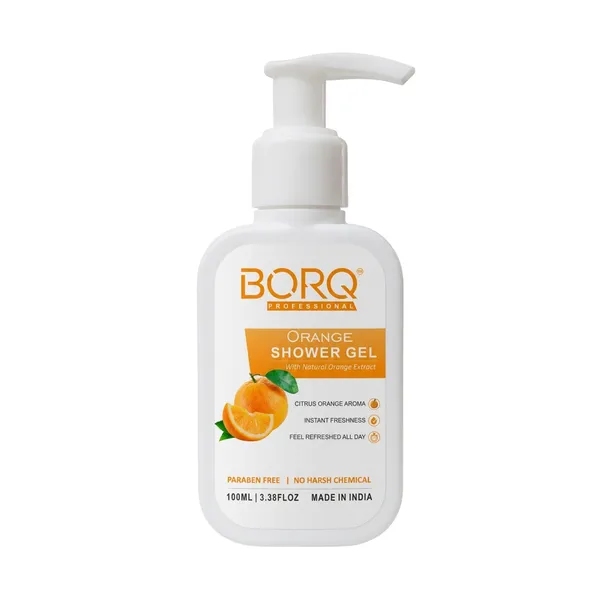 BORQ_Orange_Shower_Gel_100ml_|_Premium_Citrus_Body_Wash_|_Energizing_Orange_Fragrance_|_Deep_Clean_Formula_with_Long_Lasting_Freshness_|_Suitable_To_All_Skin_Type_|_For_Man_&_Women_|_(1X100ml)_Pack_Of_1
