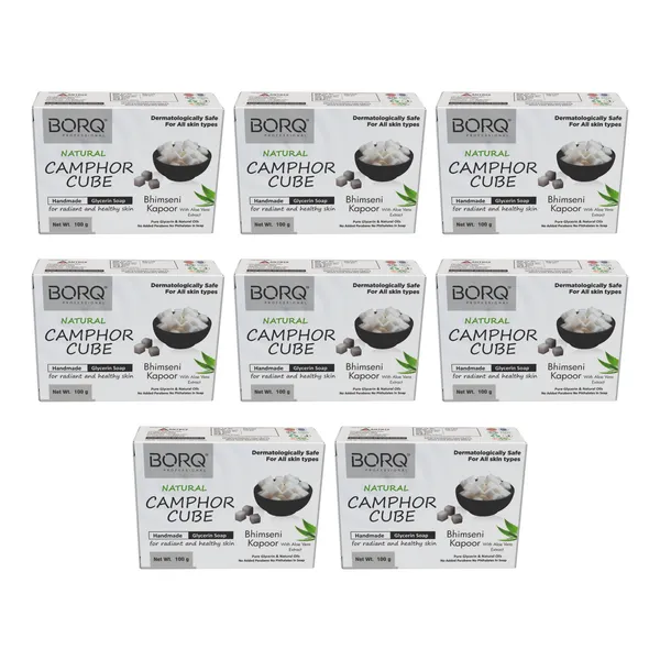 BORQ_Natural_Camphor_Cube_Glycerine_Bath_Soap_800gm_|_For_A_Soothing_&_Aromatic_Cleanse_|_Pure_Glycerin_&_Natural_Oils_|_Paraben-Free_Sulfate-Free_|_For_All_Skin_Type_(8X100gm)_Pack_Of_8