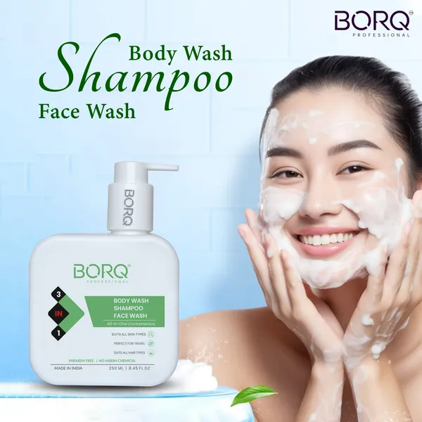 BORQ_3_In_1_Body_Wash_Shampoo_&_Face_Wash_250ml_|_All-in-One_Refreshing_Formula_for_Hair,_Face_&_Body_|_Paraben-Free_Sulfate-Free_|_Suitable_To_All_Skin_&_Hair_Type_|_For_Man_&_Women_|_(1X250ml)_Pack_Of_1