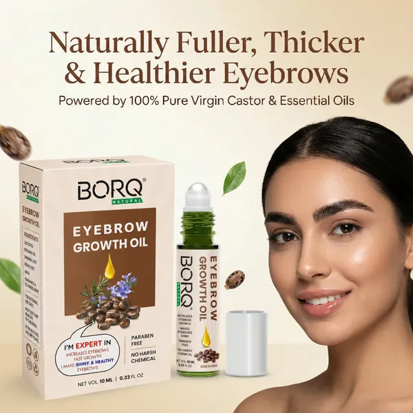 BORQ_Natural_Eyebrow_Growth_Oil_20ml_|_Eyebrow_Thickening_Oil_|_Promotes_Fast_Eyebrow_Hair_Growth_|_100%_Pure_Virgin_Castor_&_Essential_Oils_|_For_Fuller_&_Healthy_Brows_|_For_Man_&_Women_|_(2X10ml)_Pack_Of_2