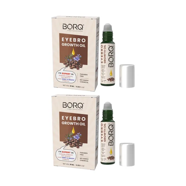BORQ_Natural_Eyebrow_Growth_Oil_20ml_|_Eyebrow_Thickening_Oil_|_Promotes_Fast_Eyebrow_Hair_Growth_|_100%_Pure_Virgin_Castor_&_Essential_Oils_|_For_Fuller_&_Healthy_Brows_|_For_Man_&_Women_|_(2X10ml)_Pack_Of_2