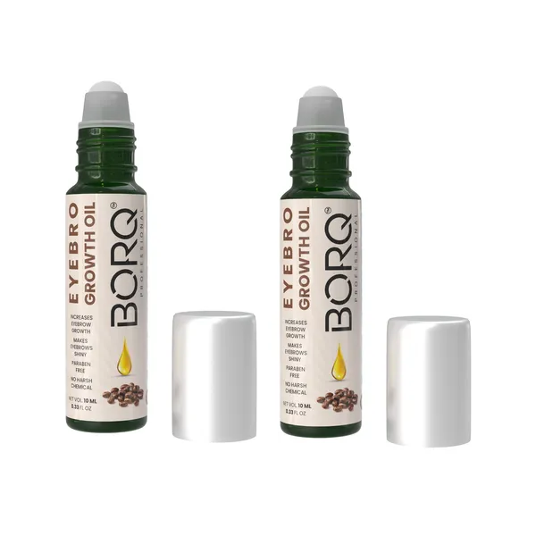 BORQ_Natural_Eyebrow_Growth_Oil_20ml_|_Eyebrow_Thickening_Oil_|_Promotes_Fast_Eyebrow_Hair_Growth_|_100%_Pure_Virgin_Castor_&_Essential_Oils_|_For_Fuller_&_Healthy_Brows_|_For_Man_&_Women_|_(2X10ml)_Pack_Of_2