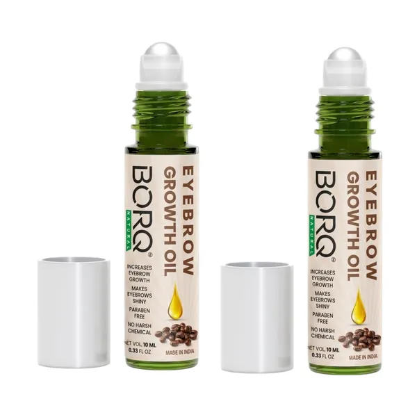 BORQ_Natural_Eyebrow_Growth_Oil_20ml_|_Eyebrow_Thickening_Oil_|_Promotes_Fast_Eyebrow_Hair_Growth_|_100%_Pure_Virgin_Castor_&_Essential_Oils_|_For_Fuller_&_Healthy_Brows_|_For_Man_&_Women_|_(2X10ml)_Pack_Of_2