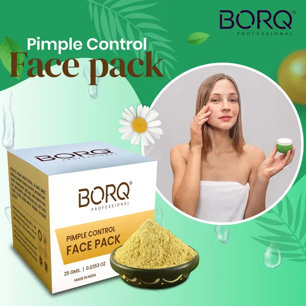 BORQ_Natural_Pimple_Control_Face_Pack_25gm_|_Helps_In_Pimple-Free_Skin_|_Anti_Pimple_&_Controls_Excess_Oil_|_Made_With_Natural_Ingredients_|_Suitable_To_All_Skin_Type_|_For_Man_&_Women_|_(1X25gm)_Pack_Of_1
