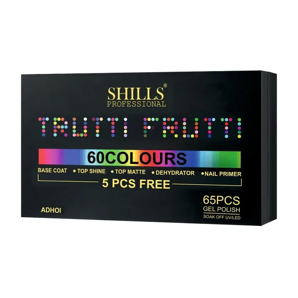 SHILLS_PROFESSIONAL_Nail_Gel_Polish_65_PCS_Kit_|_60_Colour_UV/LED_Soak_Off_Gel_Polish_Set_with_Base_Coat,_Top_Coat_Shine,_Top_Coat_Matte,_Nail_Primer_&_Dehydrator_|_Professional_Salon_&_Home_Use_(Vondh)