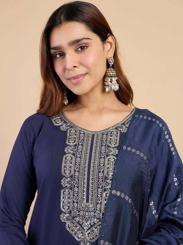 Mustard_Silk_Blend_Embroidered_with_Sequins_Straight_Kurta_Palazzo_Dupatta_Set