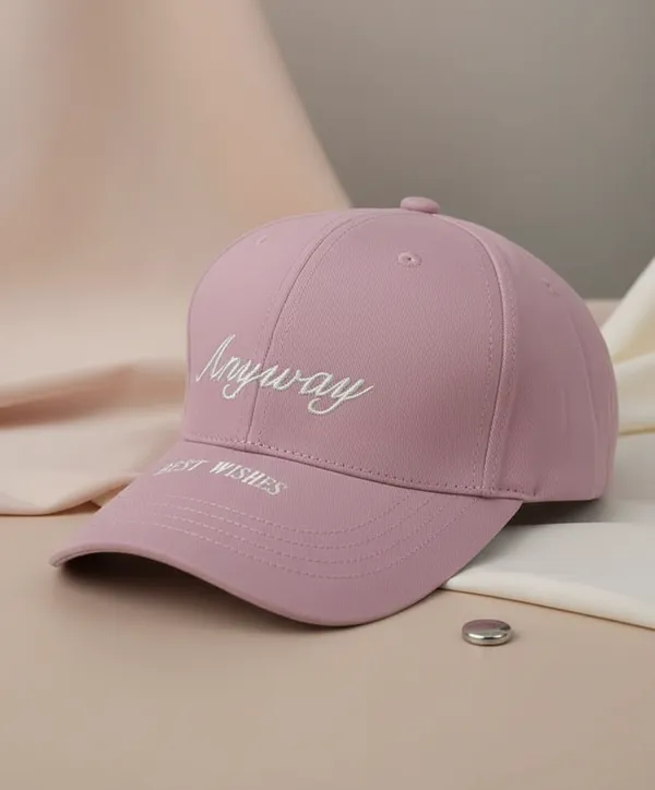 Pink_Cotton_Baseball_Cap_Embroidered_For_Unisex