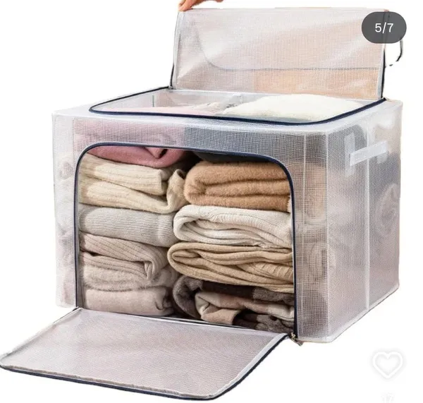 Foldable_Mesh_Storage_Organizer_Box_With_Zippered_Front_Opening