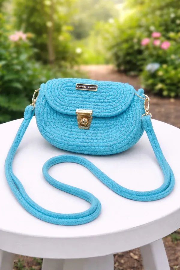 Turquoise_Blue_Textured_Crossbody_Sling_Bag_With_Gold_Hardware