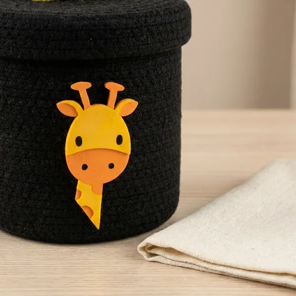 Pack_Of_2_Black_Knitted_Storage_Baskets_With_Yellow_Giraffe_Design_And_Bow_Lid