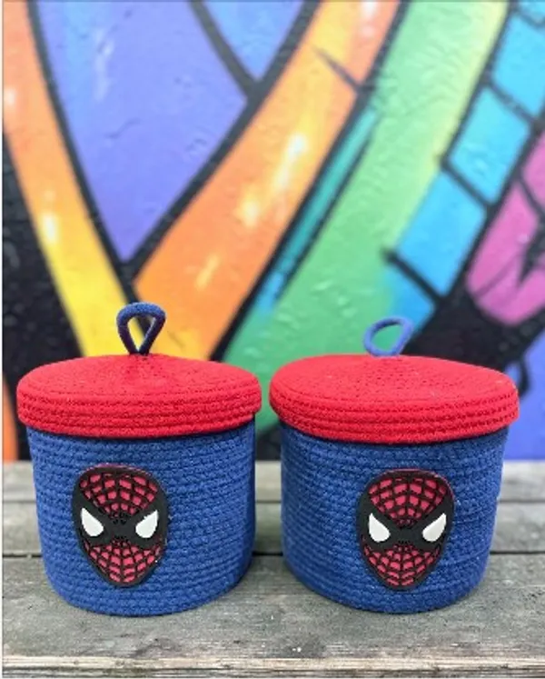 Spiderman_Crochet_Storage_Baskets_With_Lid_7X7_Inch