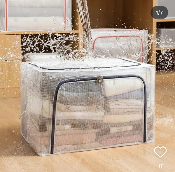 Foldable_Mesh_Storage_Organizer_Box_With_Zippered_Front_Opening