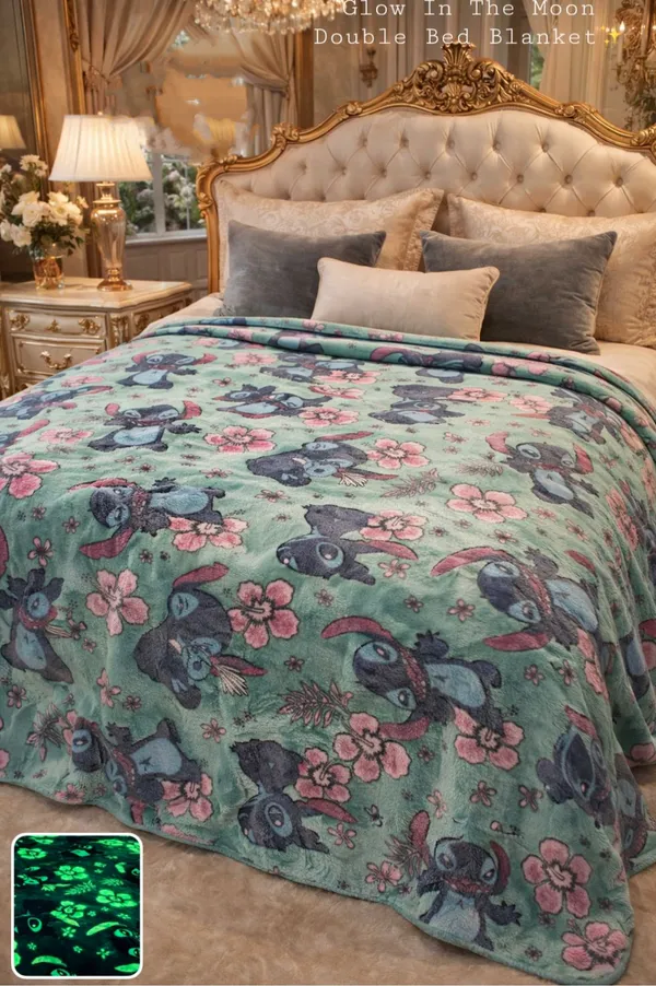 Glow_In_The_Moon_Double_Bed_Blanket_Bunny_And_Floral_Print