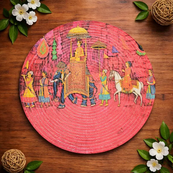 Pack_Of_6_Handcrafted_Decorative_Plate_With_Traditional_Indian_Procession_Art