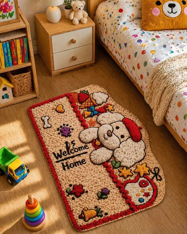 Pack_Of_2_Welcome_Home_7D_Printed_Fluffy_Dog_Rug_Kids_Room_Floor_Mat