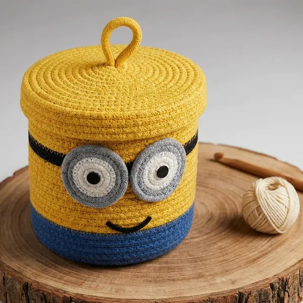 Handmade_Crochet_Minion_Storage_Baskets