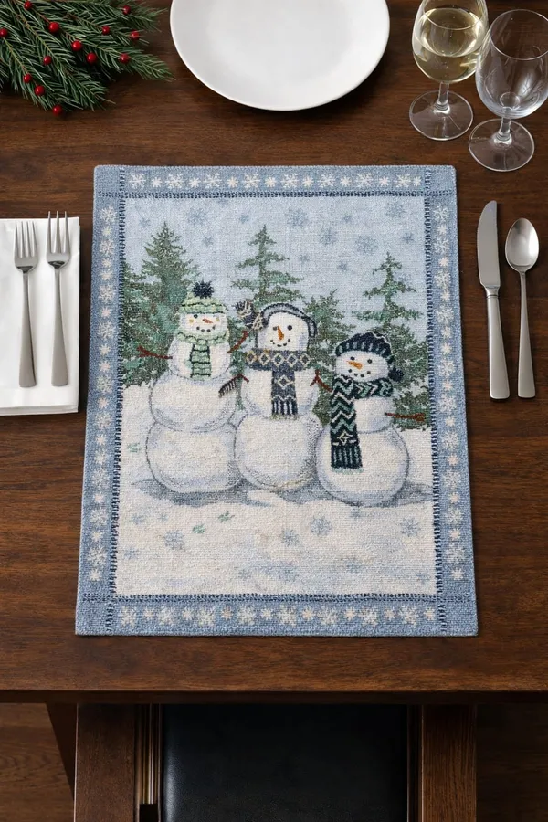 Pack_Of_6_Winter_Snowman_Christmas_Tapestry_7D_Placemats