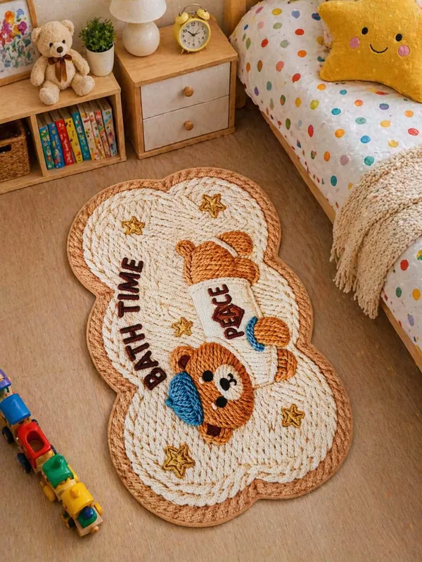 Bath_Time_Teddy_Bear7d_Printed_Floor_Rug_For_Kids_Room