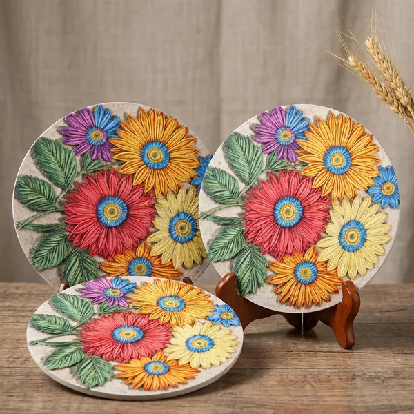 Pack_Of_6_7d_Printed_Platter_Colorful_Daisy_Design_Wall_Hanging_Plate