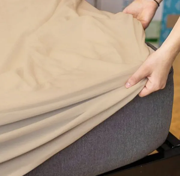 Premium_Elastic_Fitted_Bed_Waterproof_Mattress_Protector_100%__With_Deep_Pockets_Beige,_Cream