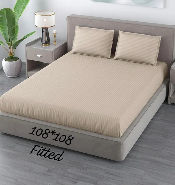 Beige_Striped_Fitted_Bedsheet_Set_With_2_Pillow_Covers