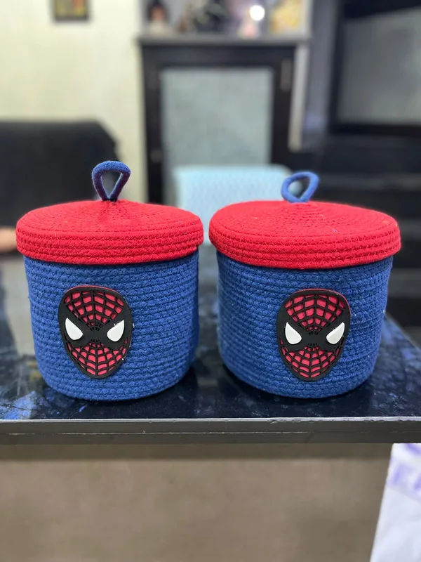 Spiderman_Crochet_Storage_Baskets_With_Lid_7X7_Inch
