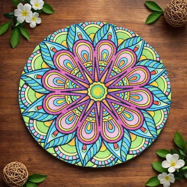 Pack_Of_6_Colorful_Mandala_Design_Round_Coaster_Vibrant_Floral_Pattern_Home_Decor_Accessory