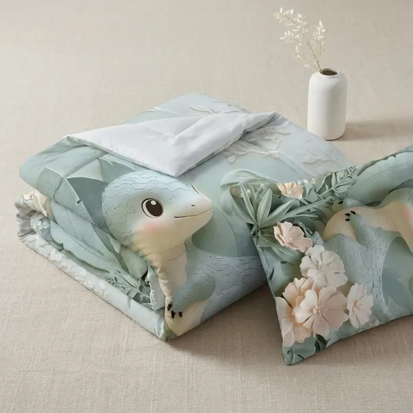 Magical_King_Size_3D_Digital_Print_Bedding_Set_Cute_Dragon_With_Floral_Design