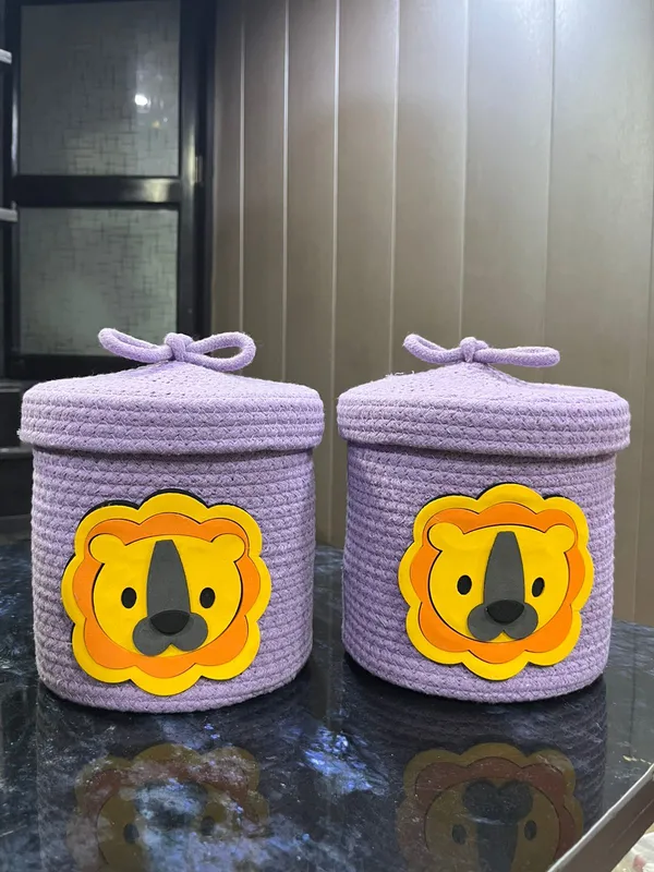 Purple_Corduroy_Storage_Bins_With_Lion_Design__Round_Fabric_Organizers_With_Lid_7X7_Inch