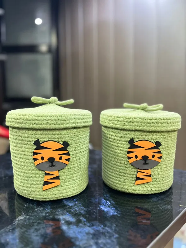 Green_Tiger_Face_Storage_Baskets_With_Lid