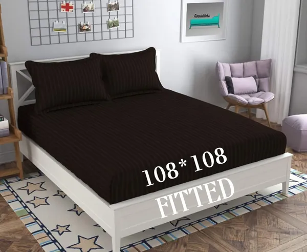 Black_Fitted_Bedsheet_Set_With_Pillow_Covers_108X108_Inch