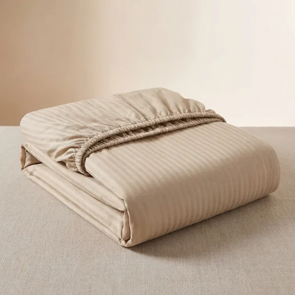 Beige_Striped_Fitted_Bedsheet_Set_With_2_Pillow_Covers
