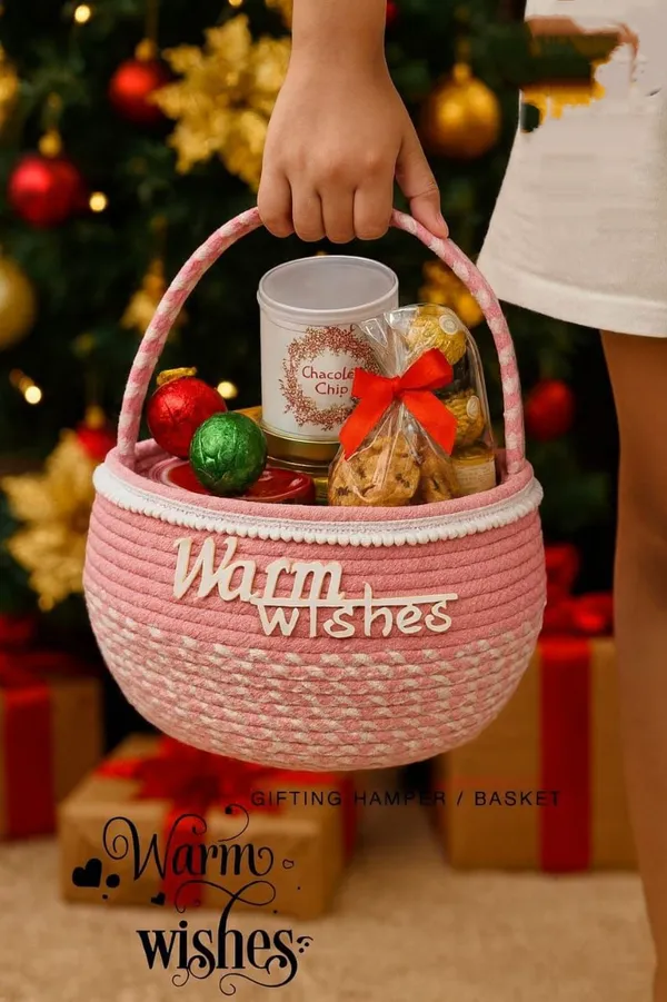 Warm_Wishes_Holiday_Gift_Hamper_Basket_Pink_Cotton_Rope_Basket_With_Christmas_Treats