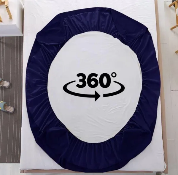 Navy_Blue_Fitted_Bed_Waterproof_Mattress_Protector_100%__With_Elastic_Edges_Breathable_Terry_Surface