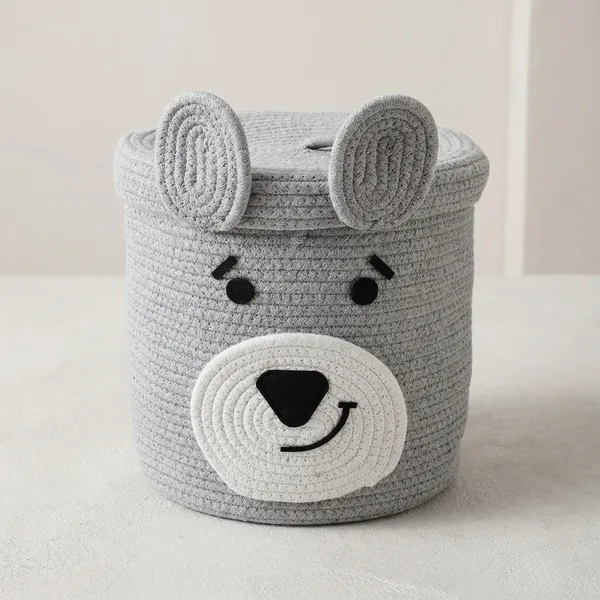 Grey_Bear_Storage_Basket_With_Lid