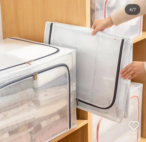 Foldable_Mesh_Storage_Organizer_Box_With_Zippered_Front_Opening