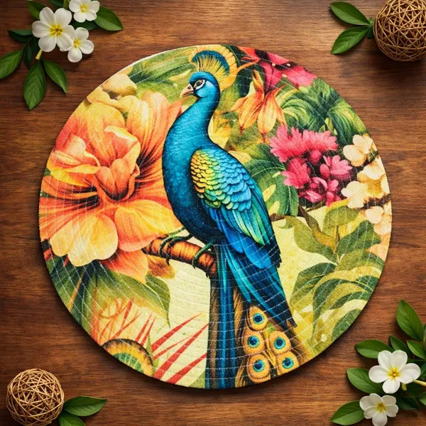 Decorative_Peacock_Floral_Round_Placemat