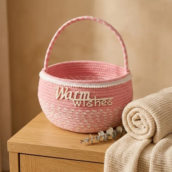 Warm_Wishes_Holiday_Gift_Hamper_Basket_Pink_Cotton_Rope_Basket_With_Christmas_Treats